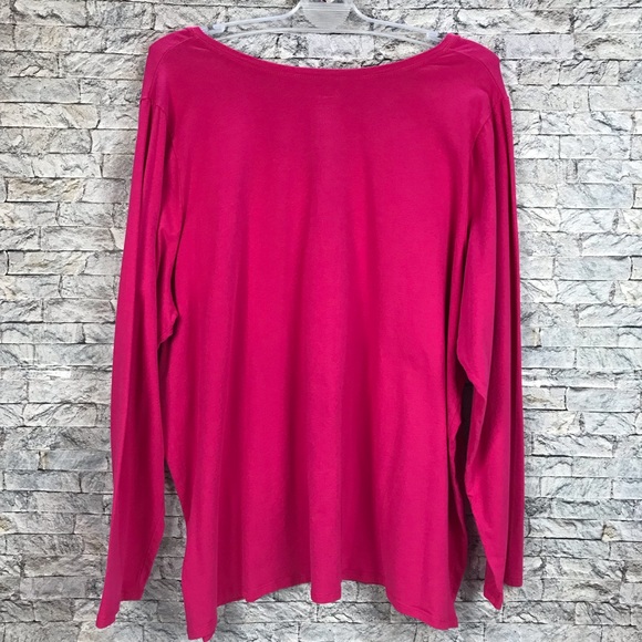 Lane Bryant 26/28 Long Sleeve V-neck Pink T-Shirt - Picture 10 of 16